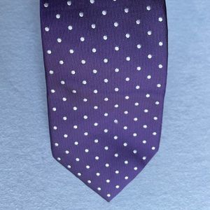 Express Purple Polka Dot Tie 2 3/4in W 59in L 100% Silk